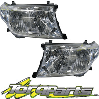 PAIR HEAD LIGHTS SUIT TOYOTA LANDCRUISER 200 SERIES 12-15 HEADLAMP UJZ200 VDJ200