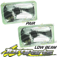 PAIR HEADLIGHTS SUIT TOYOTA LANDCRUISER 80 SERIES GXL 90-98 6”x4” LOW BEAM LAMP