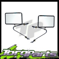MIRRORS PAIR MANUAL BLACK SUIT COURIER FORD UTE TRUCK UNIVERSAL DOOR SIDE REAR