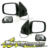 MIRRORS PAIR ELECTRIC CHROME SUIT RC COLORADO HOLDEN 08-12 WITH INDICATOR DOOR