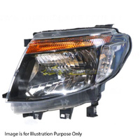 Head Lamp Left Hand Black TYC For Ford Ranger Ute 08/11-05/15 PX