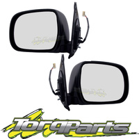 MIRRORS PAIR ELECTRIC BLACK SUIT TOYOTA HILUX 05-11 NO LIGHT DOOR SIDE REAR