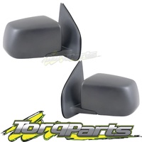 MIRRORS PAIR MANUAL BLACK SUIT RG COLORADO HOLDEN 12-16 DOOR SIDE REAR VISION