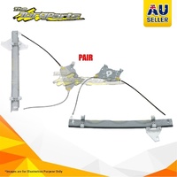 Pair Door Window Regulator R-L Electric No Motor For Hyundai Accent 3Door