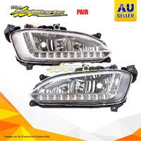 Pair Fog Lamp L-R Two Globe W/Daytime Running Light For HYUNDAI SANTA FE WAGON